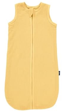 Alvi Mull-Schlafsack Baby Schlafsack, 0.5 TOG für den Sommer, 100% Baumwolle, atmungsaktiv Gelb, 100cm