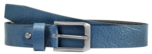 LEONARDO VERRELLI Damen-Gürtel Leder verschiedene Farben kürzbar 85-125 cm 3100097-3100104 (Blau, Bundweite: 100 cm - Gesamtlänge: 115 cm)