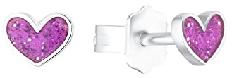 Prinzessin Lillifee Ohrstecker 925 Sterling Silber Mädchen Kinder Ohrschmuck, 0,4 cm, Silber, Herz, Kommt in Schmuck Geschenk Box, 2036441