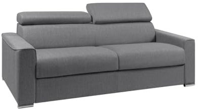 Vente-unique-Schlafsofa 4-Sitzer - Liegefläche: 160 cm - Matratzenhöhe: 22 cm mit Memory Schaum - Stoff - Grau - Vizir