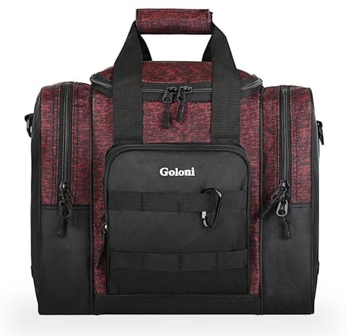 Goloni 1 Ball-Bowlingtasche für Herren, robuste Bowling-Tragetasche mit gepolsterter Halterung und belüftetem Schuhfach (passend für Größe 42, Rot)