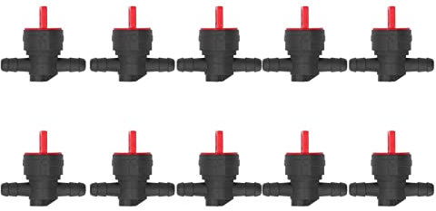 Lot de 10 Vannes D'arrêt de Carburant, Vanne D'arrêt de Carburant en Ligne 1/4 Petit Moteur On Off Robinet de Carburant pour Tracteur Tondeuse à Gazon 494768 5091H 5091K 697947