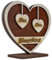 Urhome Holz Herz mit Gravur 2 Namen personalisiert Holzdeko Herzform Schild Geschenk für Großeltern Mama Oma Opa Eltern Mutter Hochzeit Muttertag Wunschtext Individuell mit Ständer