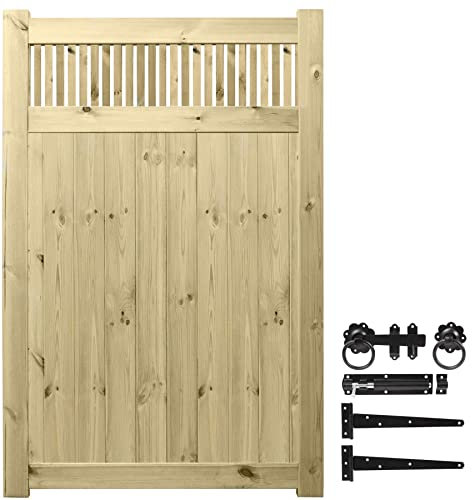 Premier URBAN Range Pedestrian Premier Tuscany Trellis Top Gate Smooth Wooden Tongue & Groove Pathway Height: 6ft (180cm) x Width: 4ft (120cm) No Hinge Pack Selected