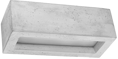 Licht-Erlebnisse Wandlampe Up Down B: 30 cm eckig Beton Glas E27 Grau eckige Wandleuchte innen Flur Wohnzimmer