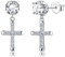 KRFY Kreuz Ohrringe Sterling Silber Cubic Zirkonia Hypoallergene Ohrringe 18K Weißgold Vergoldet Ohrhänger Hip Hop Schmuck Iced Out Kreuz Ohrringe Hängend für Damen Herren