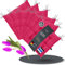 LILENO HOME 6er Set Stuhlkissen 21 Pink (40x40x6 cm) - Sitzkissen für Garten, Küche oder Esszimmer - UV-beständige Indoor u. Outdoor Stuhlauflage als Stuhl-Kissen (Linda FUM)