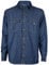 True Face Mens Denim Shirt 100% Cotton Multi Pocket Long Sleeve Casual Collared Button Down Washed Effect Shirts Top Dark Wash 2XL