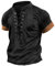 uxxnjfg Herren Vintage Steampunk Poloshirt Vintage Mittelalter Kostüm König Dämon Barock Kurzarm Kostüm Halloween Kostüm Herren Böse Relaxo Kleidung Fasching Rave Outfit Performance Cosplay Schwarz M
