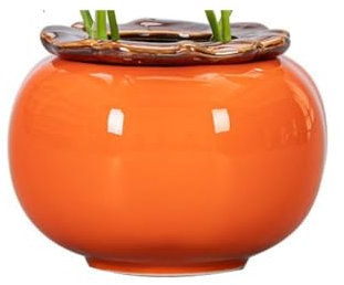 Valcla Pot de Fleur Pots de Fleurs hydroponiques Kaki créatifs Pots de Fleurs en céramique Pots de Fleurs Non poreux Pots de Plantes Vertes Plantation en Pot Pot Fleur