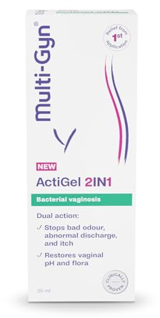 Multi-Gyn ActiGel 2in1 – Behandelt bakterielle Vaginose – Stellt die Flora wieder her – Stoppt schlechten Geruch, Ausfluss und Juckreiz – 50 ml mit Applikator