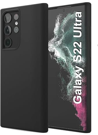 Samsung Galaxy S22 Ultra Case Silicone Camera Protection Ultra Slim Case Soft Gel Ultra Phone Case Cover Rubber Anti-Scratch Compatible for Samsung Galaxy S22 Ultra 5G Black