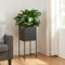 [en.casa] Blumenständer Porsgrunn Pflanzenständer mit Blumenkasten 70 x 30 x 30 cm Metall Schwarz Blumentopf mit Ständer