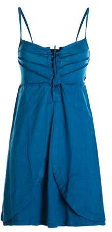Vishes Damen Sommerkleid in Türkis mit Spaghettiträgern I Größe XL (38-40) I 100% Baumwolle I Stylisches Sommerkleid für Freizeit & Alltag I Nachhaltige Alternative Bekleidung