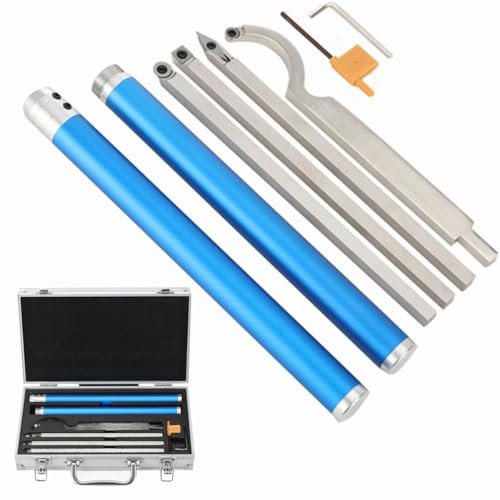 Lfhelper Carbide Tipped Wood Lathe Turning Tools Set Drechseleisen Set Hartmetallbestücktes Holzdrehwerkzeug Schwanenhals Hohlmeißel Kreis/Viereck/Diamant Hartmetallfräserschäfte Erweiterbarer Griff
