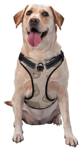 Brown Bear Kawaii No Pull Hundegeschirr für große Hunde No Pull Hundeleine, verstellbares großes Hundegeschirr, reflektierendes Hundewestengeschirr, Easy Walk Hundegeschirr für mittelgroße Hunde, No