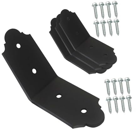 JISADER 4 Pieces Corner Angle Bracket Connection Joint for Pergola Fixing Furniture