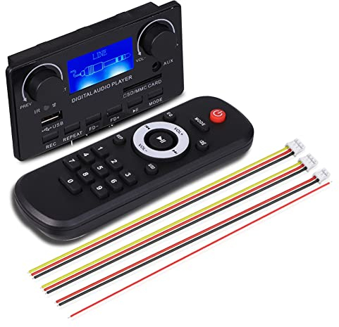 Yuuinnter Placa Decodificadora de MP3 Bluetooth 5,0 Compatible con GrabacióN de Manos FM DC 12V MP3 WMA WAV Ape FLAC Reproductor de Audio para Coche