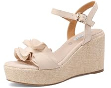 QUEEN HELENA Zeppe Sandali Alti con Zeppa Donna ZM9694 (Beige, Sistema Taglie Calzature EU, Adulto, Donna, Numero, Media, 39)