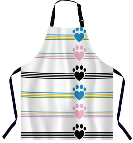 BGBDEIA Love My Paws Schürze für Damen und Herren, verstellbare Schürze für Küche, Küche, Backen, Gartenarbeit, Grillen, Kaffeehaus, Restaurant, Love My Paws Katze und Hund, 27 X 31 Inch