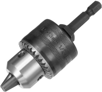 sourcing map Drill Chucks, 1/2-20UNF Threaded 1.5-13mm Capacity with Chuck Key Hex Shank for Electric Impact Corded Cordless Drill