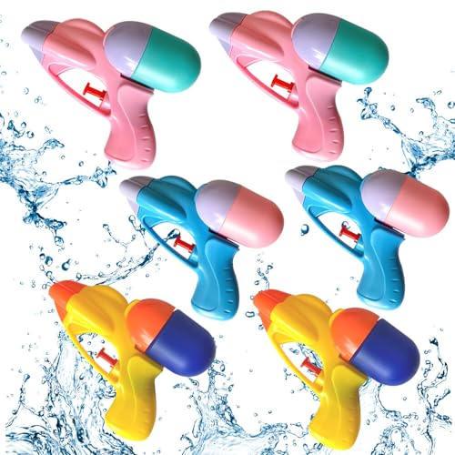 TGKYK Pistola de agua para niños, 6 piezas pistola de agua pequeña, color mini pistola de agua, juguete de pistola de agua, pistolas de agua pequeñas para piscinas, jardines y playas, juguete fecto