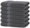 BANANALU 6 Handtücher Set 50x100cm 100% Baumwolle Gästehandtücher Handtuch Anthrazit