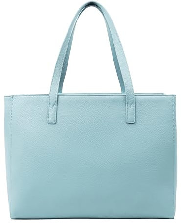 Tommy & Kate GLORIA Spacious Tote Bag for Women Shoulder Laptop Tote Bag Large PU Leather Ladies for Work School Business with Zipped Compartment and Inner Pocket (Baby Blue)