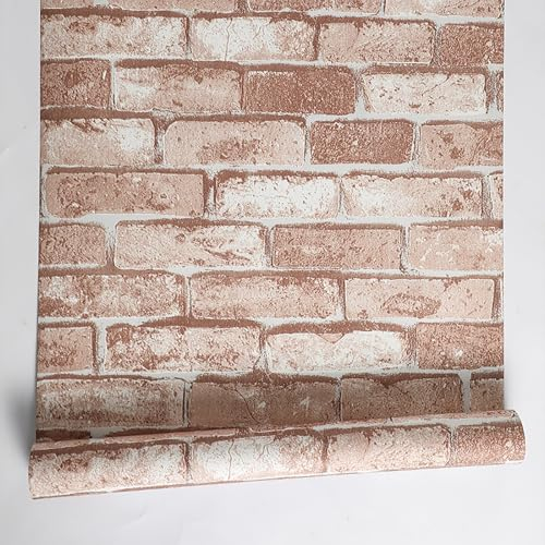 Swehooirt Tapeten Vliestapete 3D tapete Rot Steinoptik Wandpapier Ziegel Wandaufkleber Vintage Backstein Stein Dekorative Aufkleber für Möbel Wandtür wohnzimmer schlafzimmer mustertapete