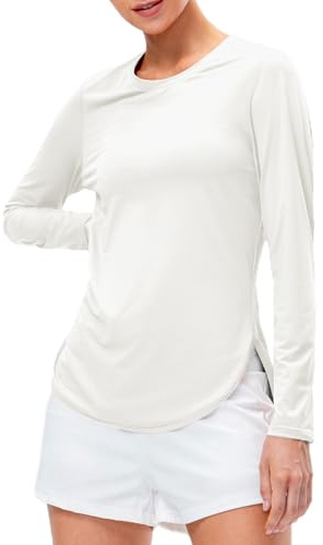 JTSONN Tee Shirt Anti UV pour Femme T Shirt de Protection Solaire UPF 50+ Rashguard T-Shirt à Manches Longues Séchage Rapide Chemise Haut de Sport pour Yoga Pilates