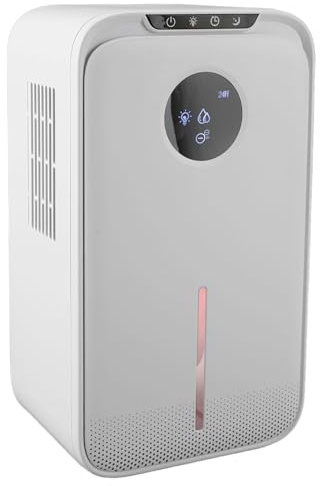 Luftentfeuchter 1,2 L/T für Schlafzimmer Keller - Mit Ablaufschlauch 2,5 L Tank PET Filter NTC Sensor Leise ≤45dB
