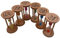 Fenteer Lot de 6 sabliers en bois coloré pour bureau, études, exercice, yoga, cuisine, ROND