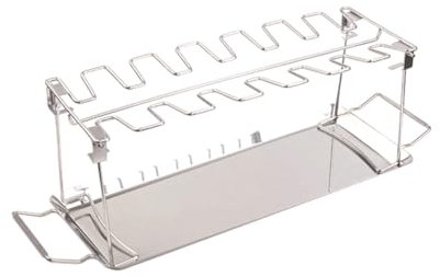 Adririv Support de grille pour côtelettes pour barbecue, grille pour côtelettes de poulet en acier, noir, pour fumoir à gaz, outils pour barbecue.
