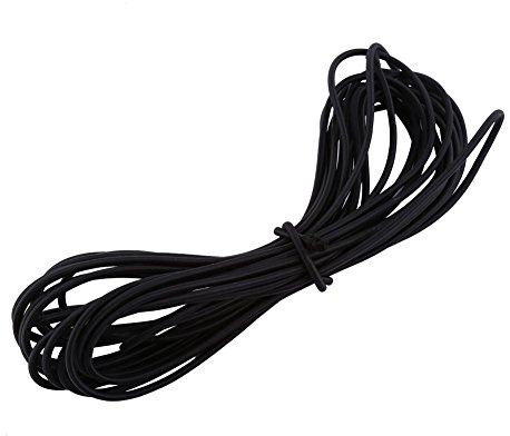 10 Meter Starkes Bungee-Seil, Dehnbare runde Schnur, elastische Kordel Bungee Cord, Stoßschnur, zur Herstellung von Bastelschmuck, Basteln, Nähen von Spanngurten (Schwarz)
