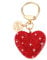 AOZUO Herz Taschenanhänger Damen, Bag Charm Auto Metall Schlüsselanhänger, Geldbörsenanhänger Schlüsselanhänger mit Glitzernden Strass, Bag Charm Damen Taschen, Handtaschen, Autoschlüssel (Rot)