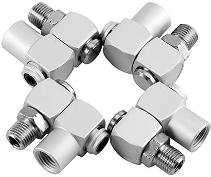Raccordo Girevole Per Aria Compressa Raccordo Girevole,4 Pezzi Connettore Per Tubo Flessibile Dell'aria Girevole In Alluminio Da 360 Gradi Per Strumento Pneumatico Portatile Gire
