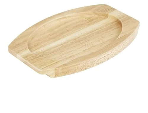 Olympia Hevea Board for Cast Iron Oval Eared Dish 260x165mm for FW817 | Protects delicate tabletops from thermal shock, designed specifically to carry and serve hot cast iron oval eared dishes.