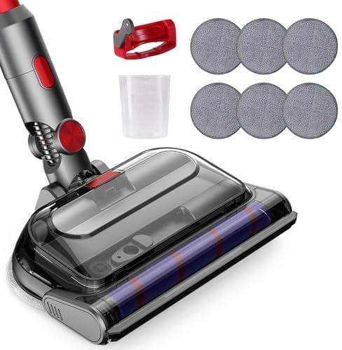 Tergicristallo compatibile con Dyson V7 V8 V10 V11 V15 aspirapolvere elettrico con LED motorizzato turbo spazzola per pavimenti in marmo, legno lavabile