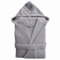 BOSKIMO Peignoir de Bain Unisexe 100% Coton - Peignoir Doux et Absorbant pour Homme et Femme - Avec Capuche (FR/ES, Alpha/lettres, L, Taille normale, Taille normale, Anthracite, Avec Capuche)