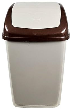 Best House | Plastic Swing Bin 10 Liters | Cream | 1 Pc | Waste Bin, Durable, Lightweight Hinged Swing Lid for Kitchen, Office, and Home Use – Odor-Reducing Design, Easy to Clean - Pack of 1