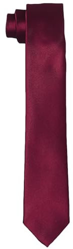 DonDon Krawatten für Herren handgefertigt Seiden-Look 6 cm Krawatte Bordeauxrot