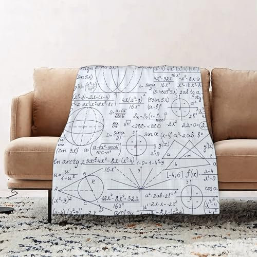 EOMKSE Kuscheldecke Flauschig Decke - weiche warme Fleecedecke 130x150cm als Decke Sofa,Modern, Schule Genius Intelligent Student Mathematik Geometrie Wissenschaft,Wohndecke oder Couchdecke überwurf