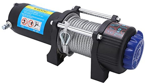 Treuil électrique en Acier Inoxydable 4000LB 12V avec Télécommande sans Fil, Treuil électrique étanche pour Véhicule Tout-terrain ATV UTV