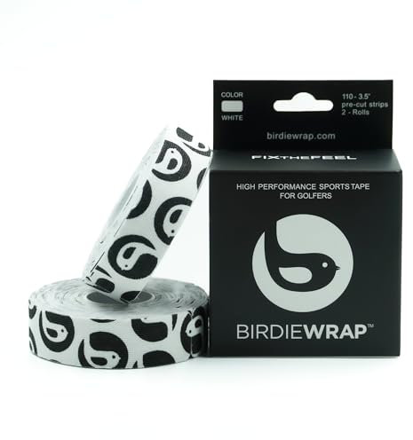 BirdieWrap Golf Sports Tape Wrap, 4-Wege-Stretch Athletic Tape für Hände und Finger, wasserdicht, vorgeschnitten 110 Golf Finger Tape Streifen, Blasen, Nicks Schutz Sport Finger Tape