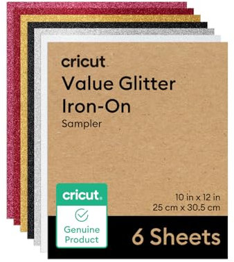 Cricut Value Glitter Iron-on - Sampler - 10 in x 12 in (6)