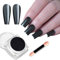 Mirror Black Nail Powder - Glossy, Glitter & Mirror Effect - DIY Nail Art Accessory with Metallic Pigments