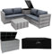 Rattan Garden Corner Furniture Set & 2 Storage Boxes 996L 250L Outdoor Premium 6 PC Grey 4 Seater Modular Sofa Cushions Table Metal Frame Patio Waterproof Lining Chest Gas Lift Wheels FREE Rain Cover