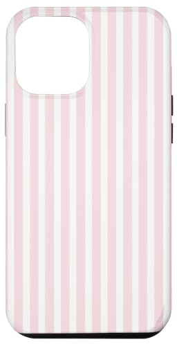 Cute Light Pink White Stripes Pattern Minimalist Case for iPhone 12 Pro Max