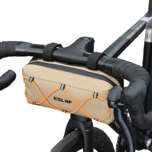 Rarapop Fahrrad-Lenkertasche, Fahrrad-Fronttasche mit wasserdichtem Reißverschluss, isolierte Kühltasche mit Schultergurt für Mountain/Rennrad (Khaki)