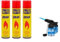 Pack de 3 Botellas de Gas Butano Universal 900ml + (150 ml Gratis) | Regalo 1 mechero sopletes